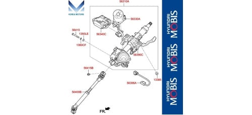 mobis steering column shaft hyundai i30 2016-20